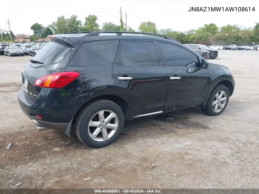 2010 Nissan Murano Sl VIN: JN8AZ1MW1AW108614 Lot: 40368081