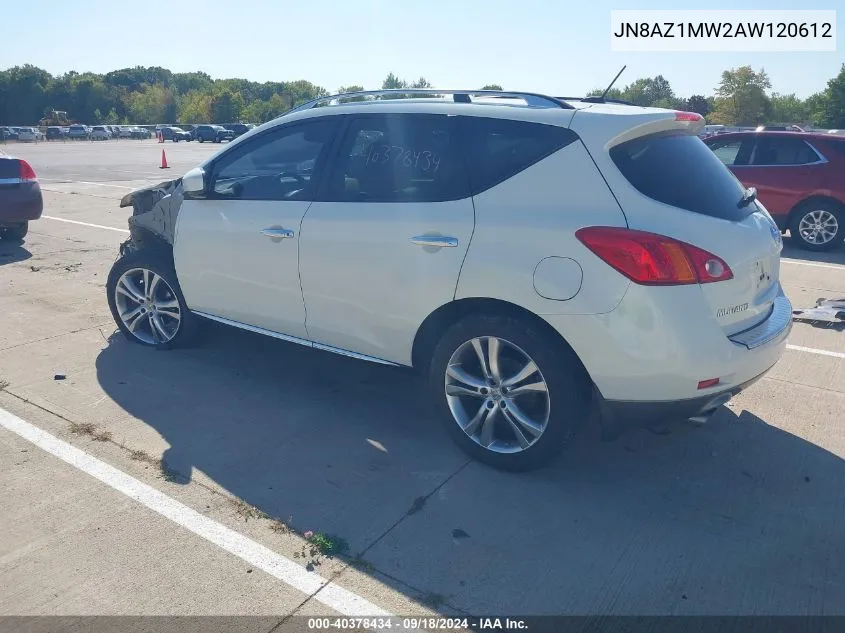 2010 Nissan Murano Le VIN: JN8AZ1MW2AW120612 Lot: 40378434