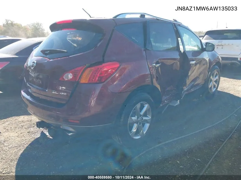 JN8AZ1MW6AW135033 2010 Nissan Murano S/Sl/Le