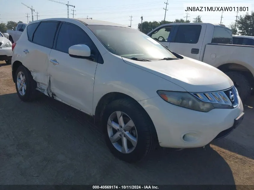 2010 Nissan Murano S VIN: JN8AZ1MUXAW011801 Lot: 40569174