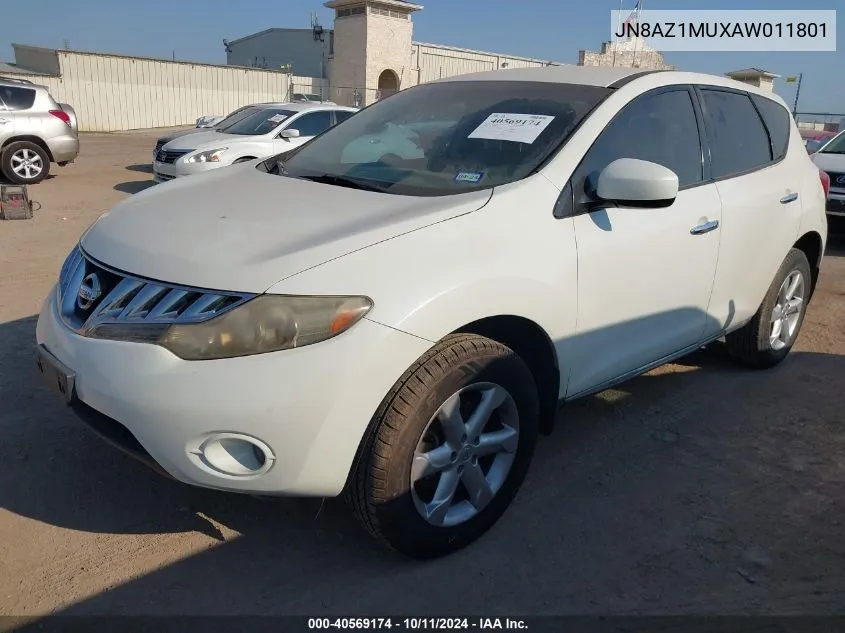 2010 Nissan Murano S VIN: JN8AZ1MUXAW011801 Lot: 40569174