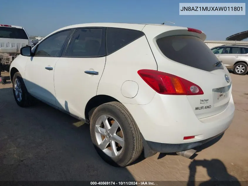 2010 Nissan Murano S VIN: JN8AZ1MUXAW011801 Lot: 40569174