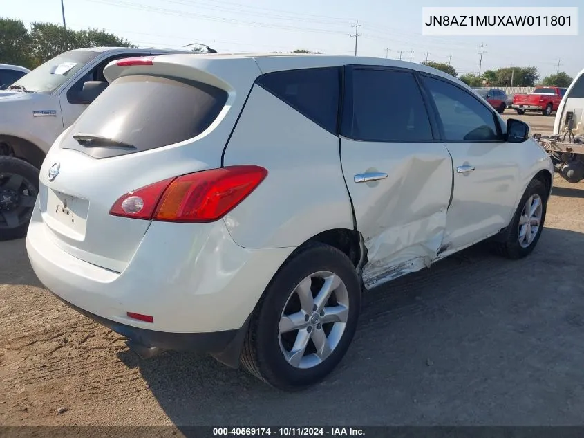 2010 Nissan Murano S VIN: JN8AZ1MUXAW011801 Lot: 40569174