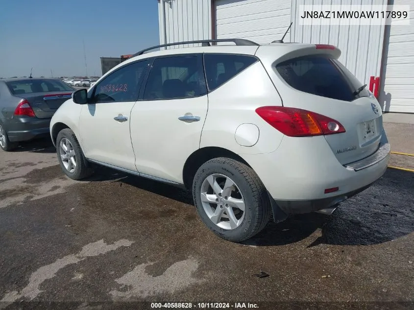 2010 Nissan Murano Sl VIN: JN8AZ1MW0AW117899 Lot: 40588628