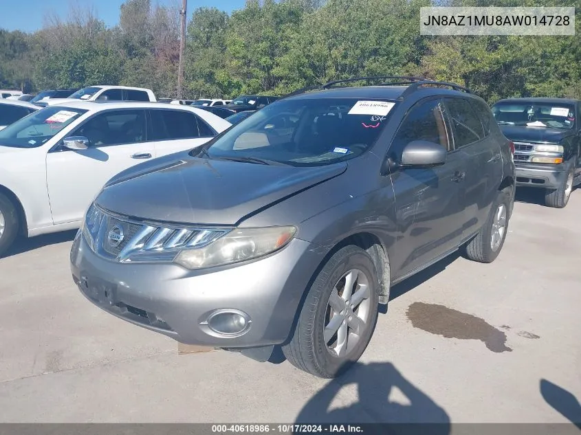 2010 Nissan Murano Sl VIN: JN8AZ1MU8AW014728 Lot: 40618986