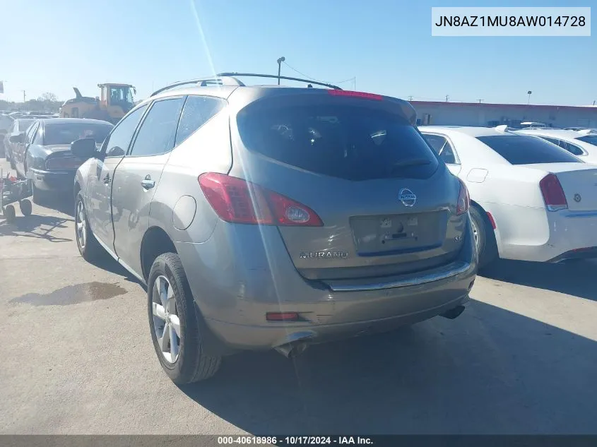 2010 Nissan Murano Sl VIN: JN8AZ1MU8AW014728 Lot: 40618986