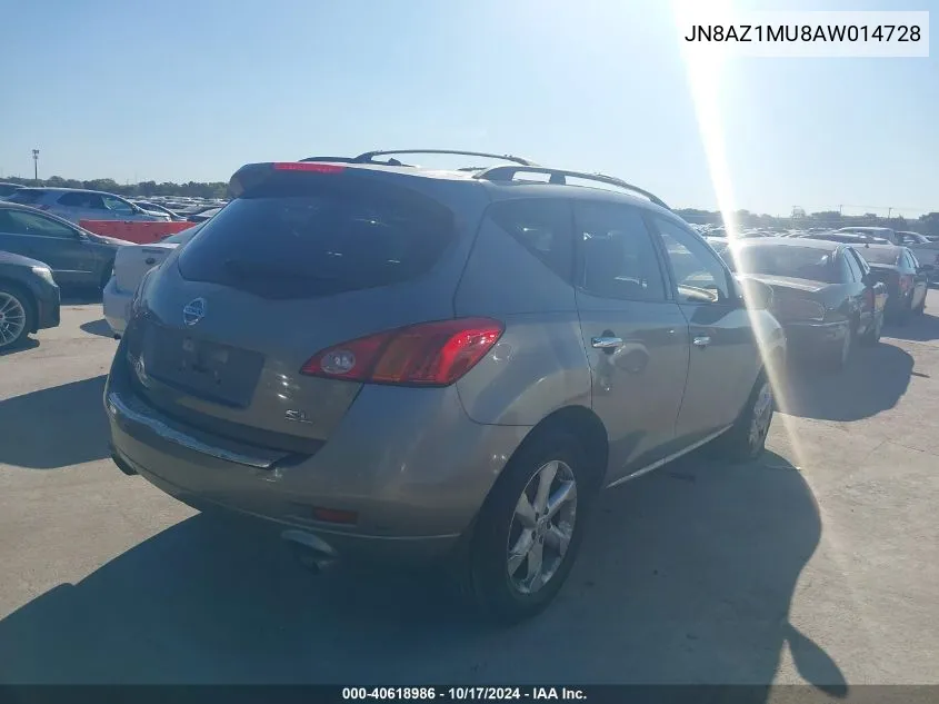 2010 Nissan Murano Sl VIN: JN8AZ1MU8AW014728 Lot: 40618986