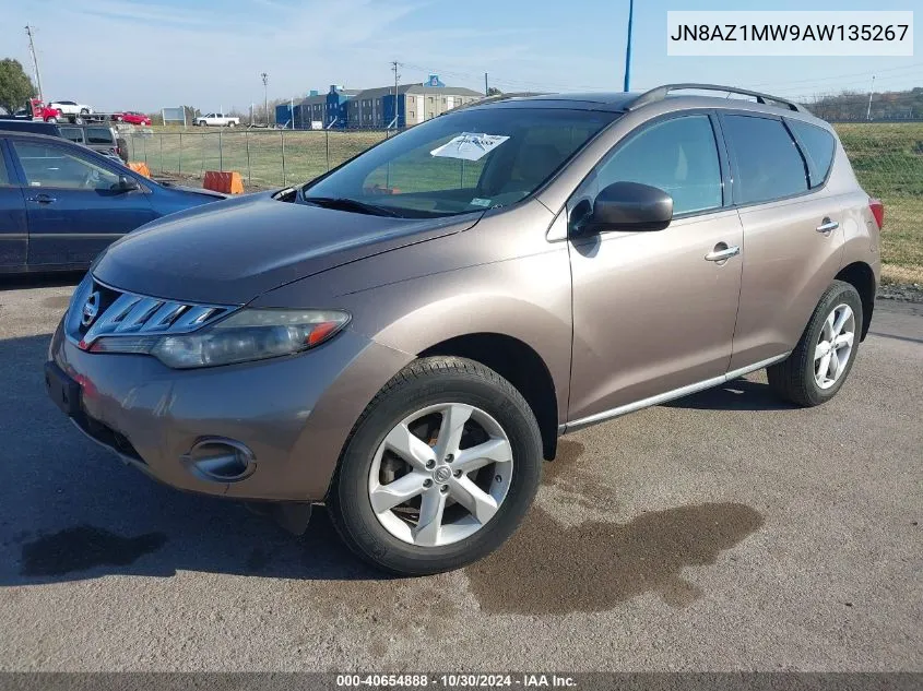 2010 Nissan Murano Sl VIN: JN8AZ1MW9AW135267 Lot: 40654888