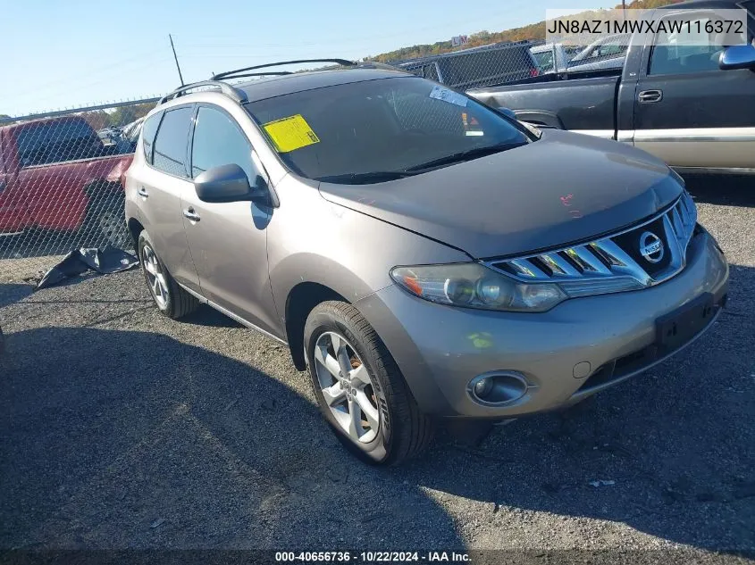 2010 Nissan Murano Sl VIN: JN8AZ1MWXAW116372 Lot: 40656736