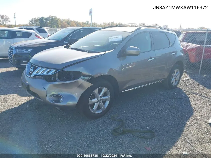 2010 Nissan Murano Sl VIN: JN8AZ1MWXAW116372 Lot: 40656736