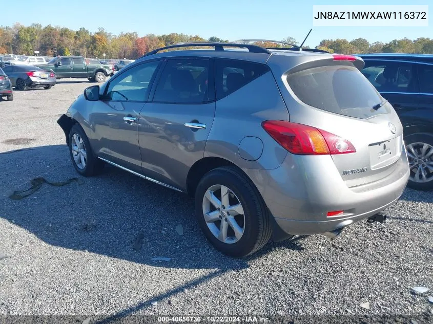 2010 Nissan Murano Sl VIN: JN8AZ1MWXAW116372 Lot: 40656736