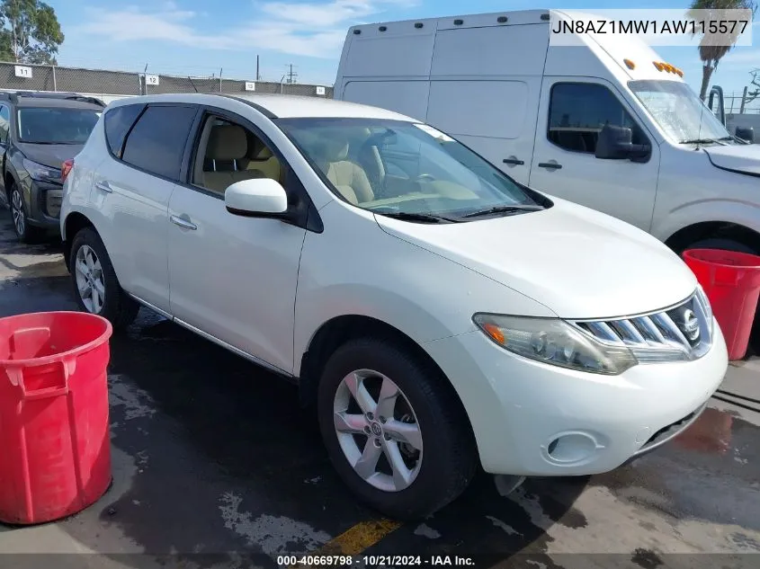 2010 Nissan Murano S VIN: JN8AZ1MW1AW115577 Lot: 40669798