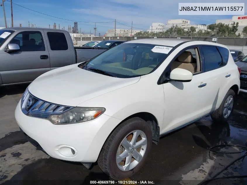 2010 Nissan Murano S VIN: JN8AZ1MW1AW115577 Lot: 40669798