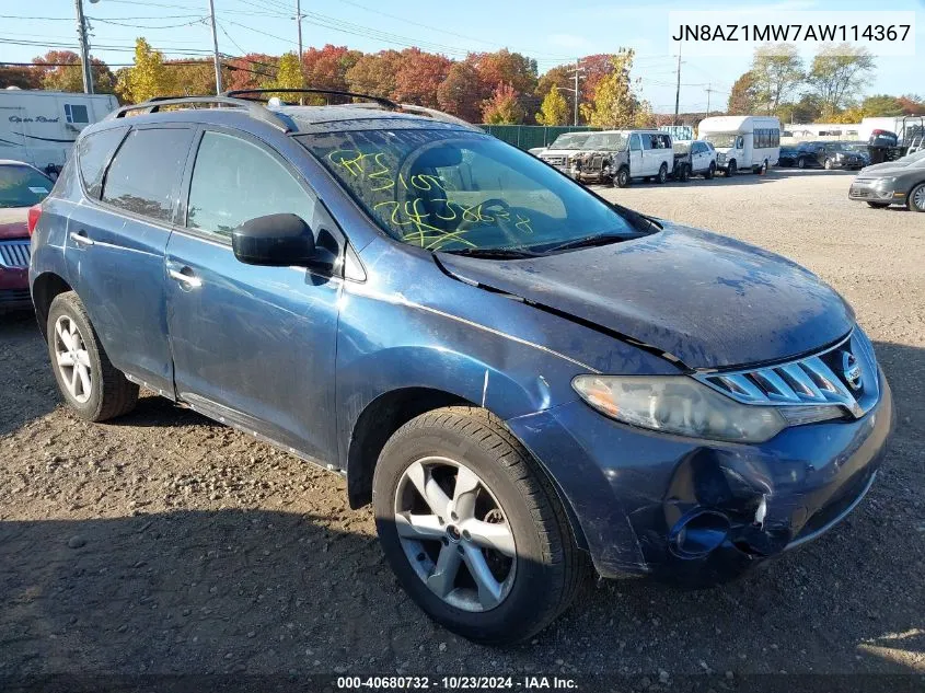 2010 Nissan Murano Sl VIN: JN8AZ1MW7AW114367 Lot: 40680732