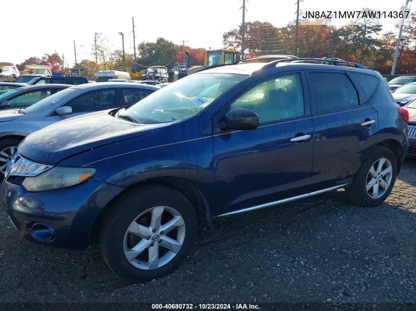 2010 Nissan Murano Sl VIN: JN8AZ1MW7AW114367 Lot: 40680732