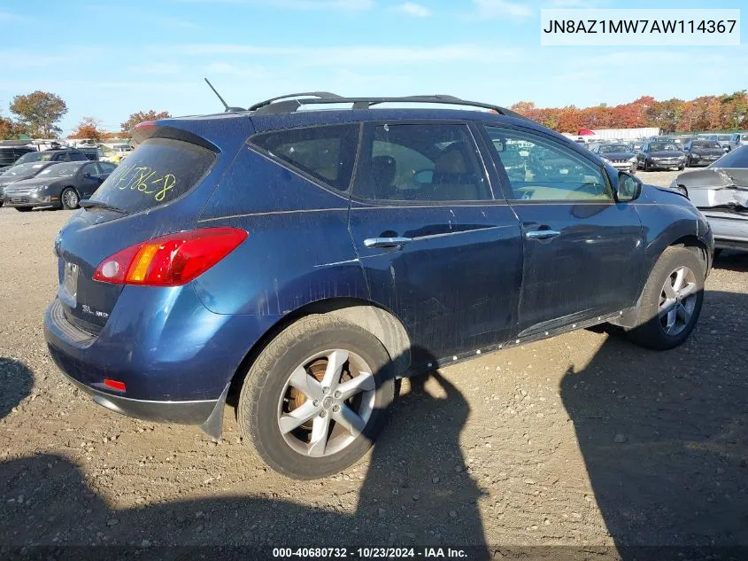 2010 Nissan Murano Sl VIN: JN8AZ1MW7AW114367 Lot: 40680732