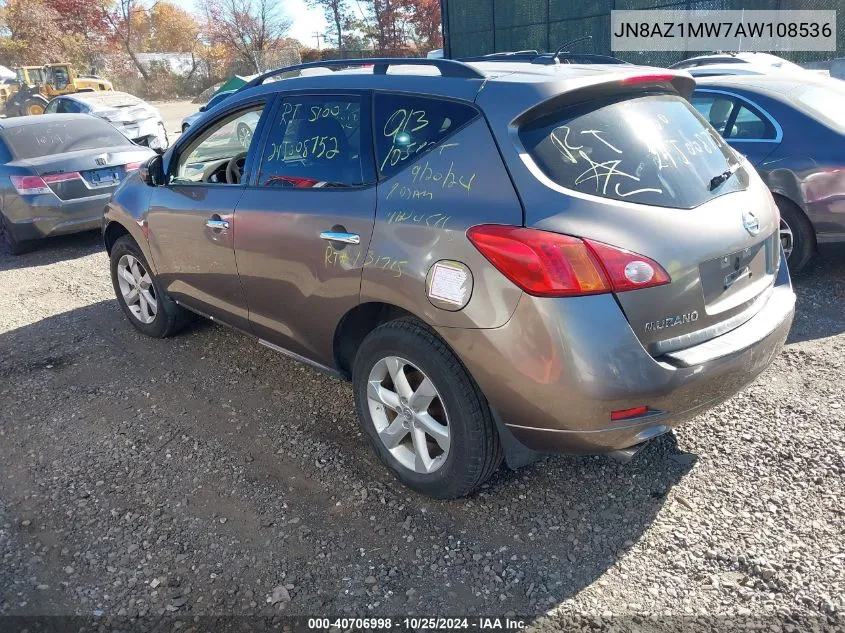 2010 Nissan Murano Sl VIN: JN8AZ1MW7AW108536 Lot: 40706998