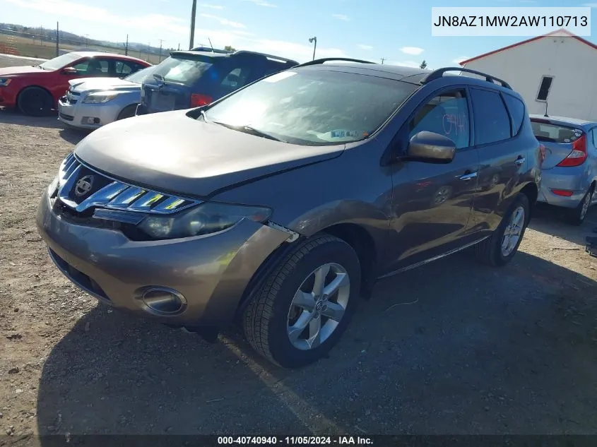 JN8AZ1MW2AW110713 2010 Nissan Murano Sl