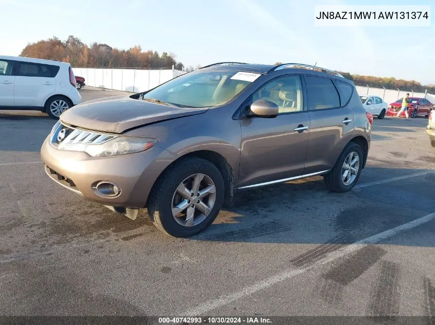 2010 Nissan Murano Sl VIN: JN8AZ1MW1AW131374 Lot: 40742993