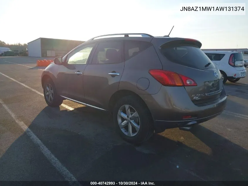 JN8AZ1MW1AW131374 2010 Nissan Murano Sl