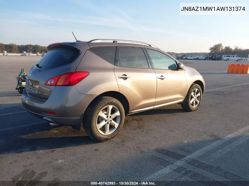 2010 Nissan Murano Sl VIN: JN8AZ1MW1AW131374 Lot: 40742993