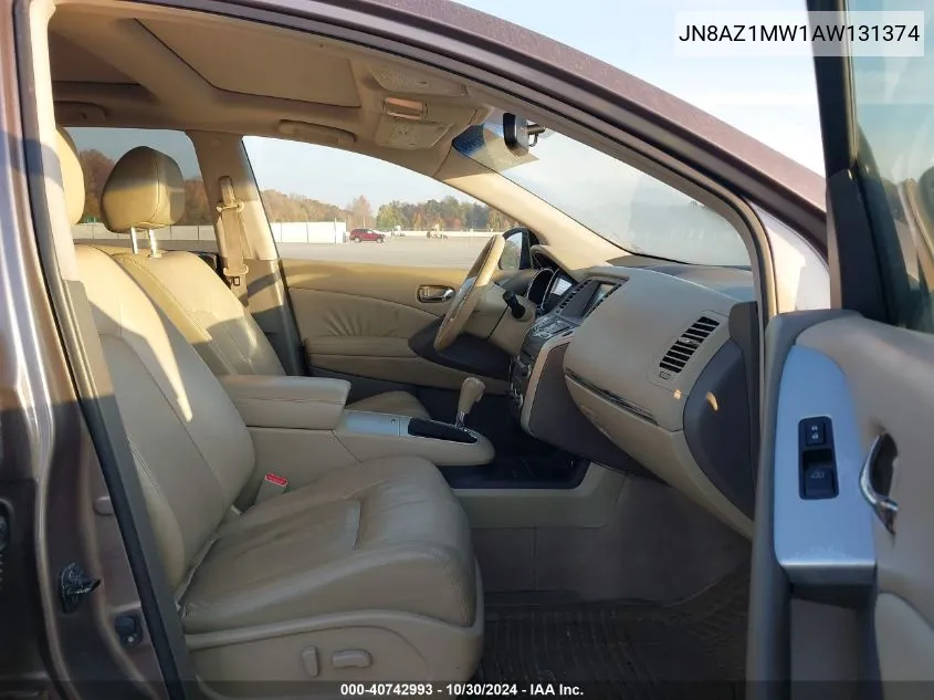 JN8AZ1MW1AW131374 2010 Nissan Murano Sl