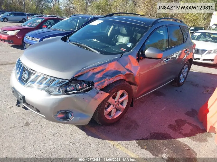 2010 Nissan Murano Sl VIN: JN8AZ1MWXAW120812 Lot: 40772488