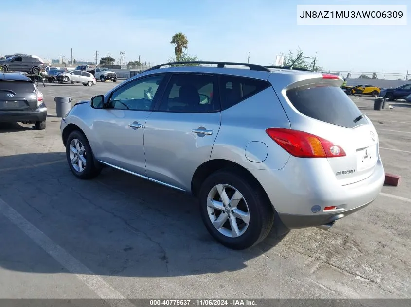 2010 Nissan Murano Sl VIN: JN8AZ1MU3AW006309 Lot: 40779537