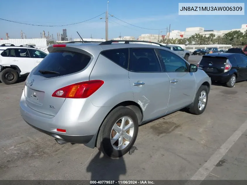 2010 Nissan Murano Sl VIN: JN8AZ1MU3AW006309 Lot: 40779537