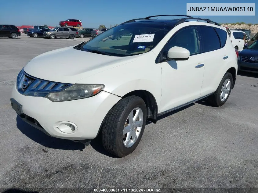 JN8AZ1MU6AW005140 2010 Nissan Murano Sl