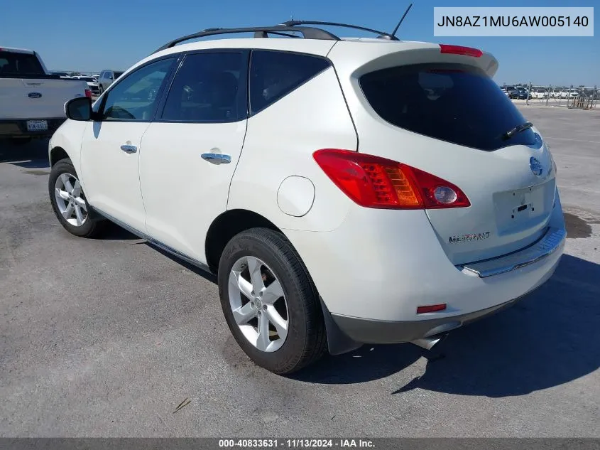 JN8AZ1MU6AW005140 2010 Nissan Murano Sl