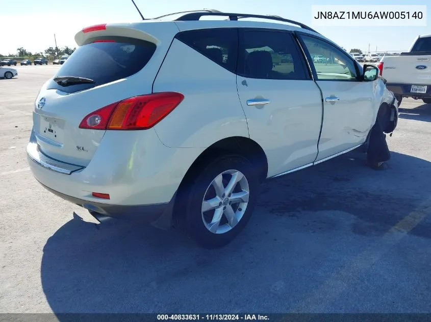 JN8AZ1MU6AW005140 2010 Nissan Murano Sl