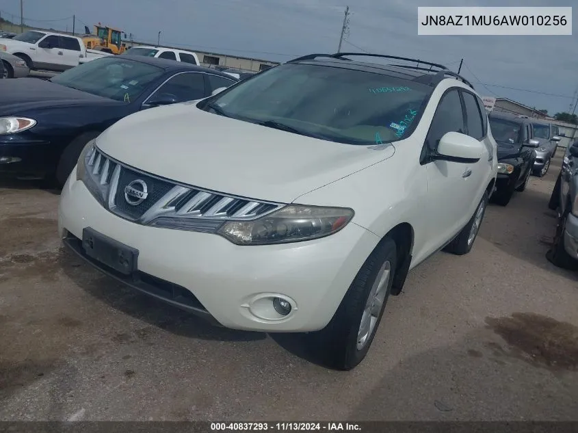 2010 Nissan Murano Sl VIN: JN8AZ1MU6AW010256 Lot: 40837293