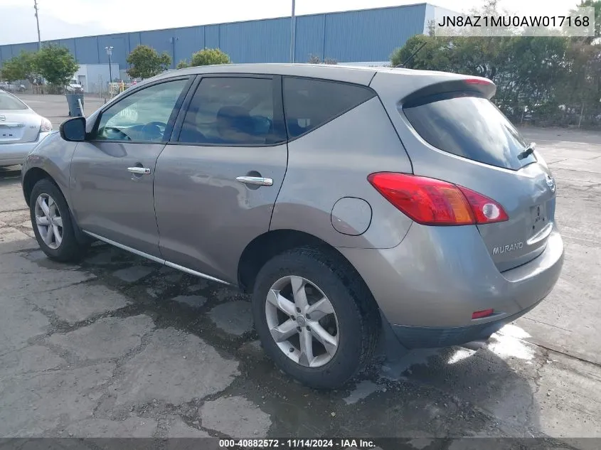 2010 Nissan Murano S VIN: JN8AZ1MU0AW017168 Lot: 40882572