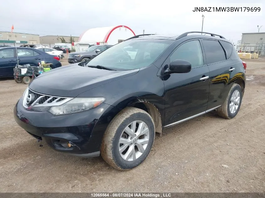 2011 Nissan Murano S/Sl/Le VIN: JN8AZ1MW3BW179699 Lot: 12065564