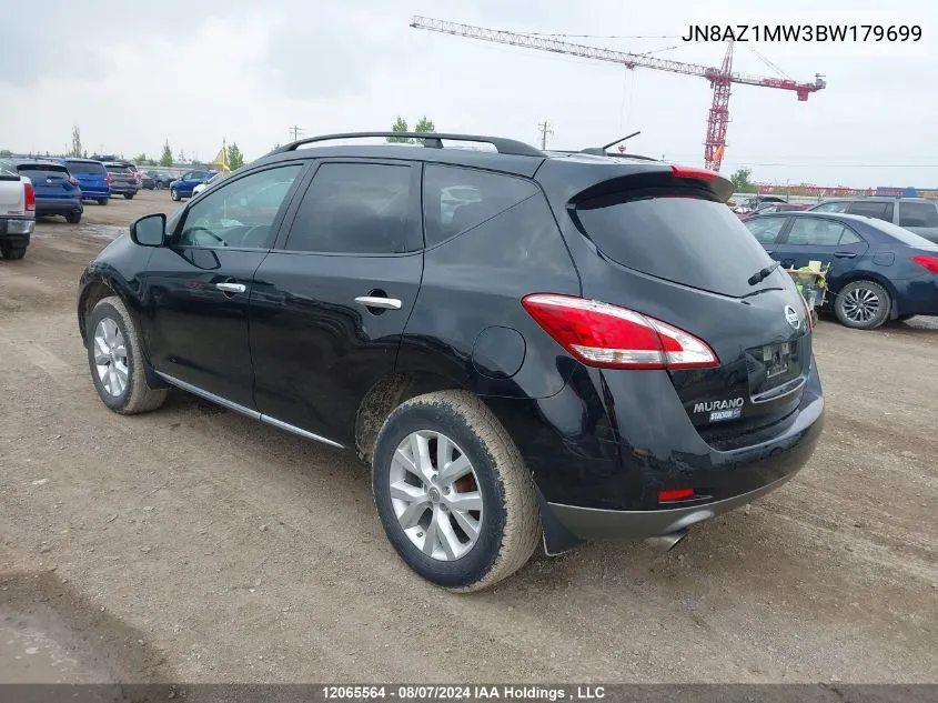 JN8AZ1MW3BW179699 2011 Nissan Murano S/Sl/Le