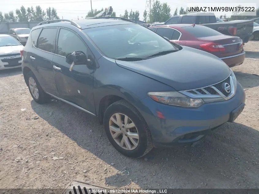 2011 Nissan Murano Sl VIN: JN8AZ1MW9BW175222 Lot: 12085418