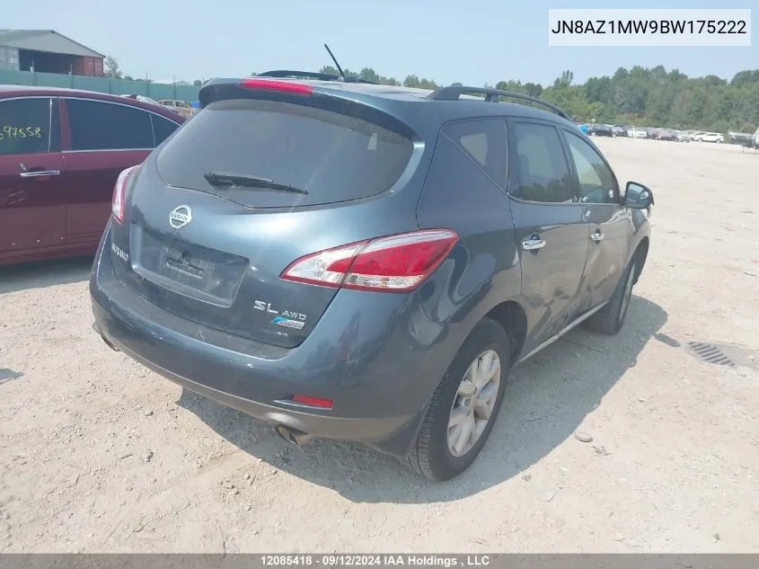 JN8AZ1MW9BW175222 2011 Nissan Murano Sl