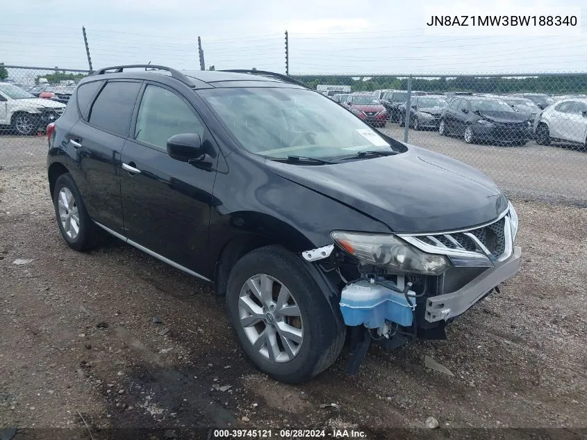 2011 Nissan Murano Sl VIN: JN8AZ1MW3BW188340 Lot: 39745121