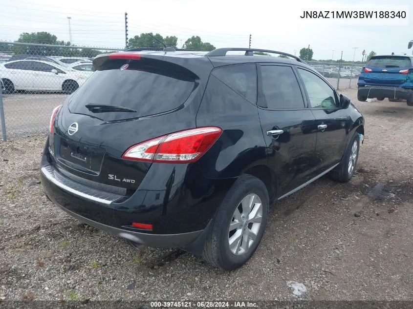 2011 Nissan Murano Sl VIN: JN8AZ1MW3BW188340 Lot: 39745121