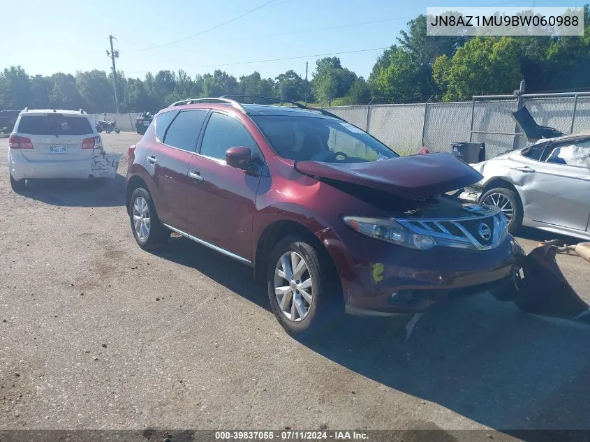 2011 Nissan Murano Sl VIN: JN8AZ1MU9BW060988 Lot: 39837055