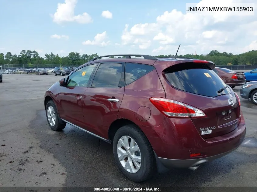 JN8AZ1MWXBW155903 2011 Nissan Murano Sv