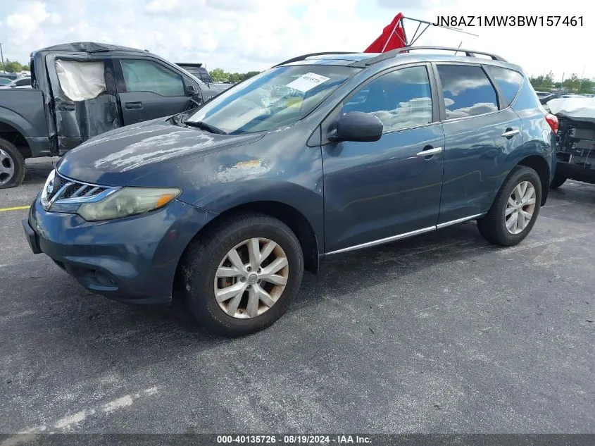 2011 Nissan Murano Sv VIN: JN8AZ1MW3BW157461 Lot: 40135726