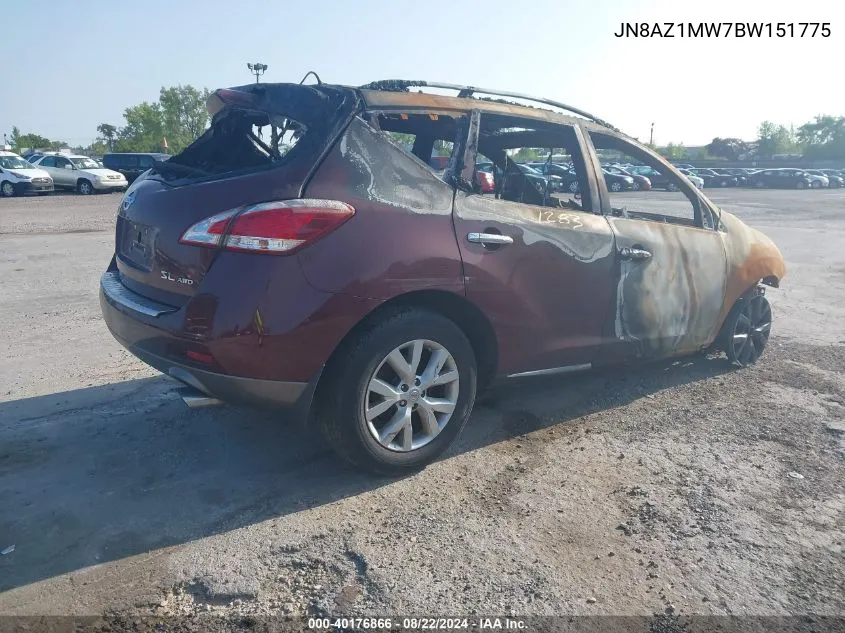 2011 Nissan Murano Sl VIN: JN8AZ1MW7BW151775 Lot: 40176866