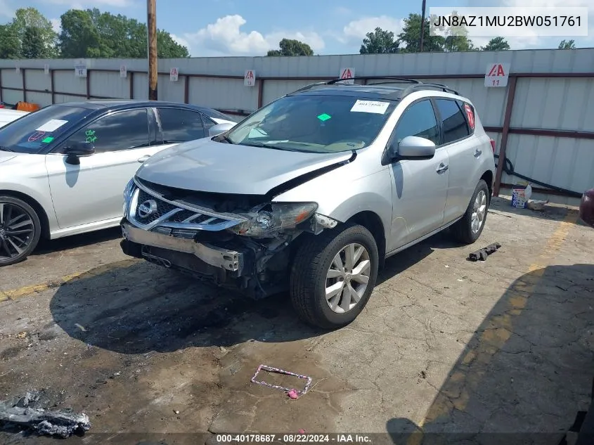 2011 Nissan Murano Sv VIN: JN8AZ1MU2BW051761 Lot: 40178687