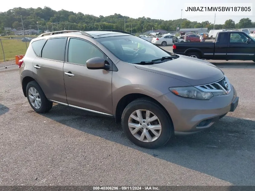 2011 Nissan Murano Sl VIN: JN8AZ1MW5BW187805 Lot: 40306296