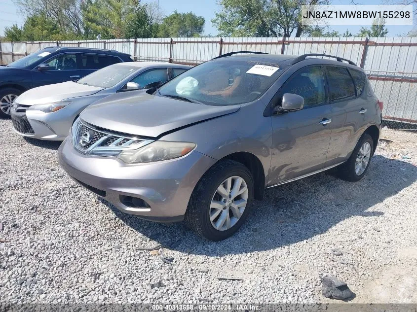 2011 Nissan Murano Sl VIN: JN8AZ1MW8BW155298 Lot: 40313558