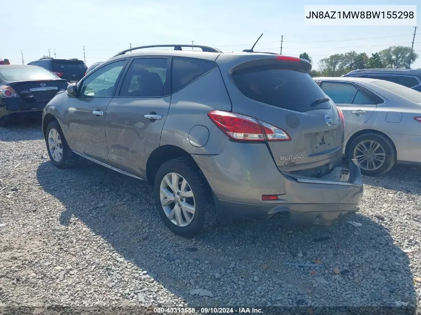 2011 Nissan Murano Sl VIN: JN8AZ1MW8BW155298 Lot: 40313558