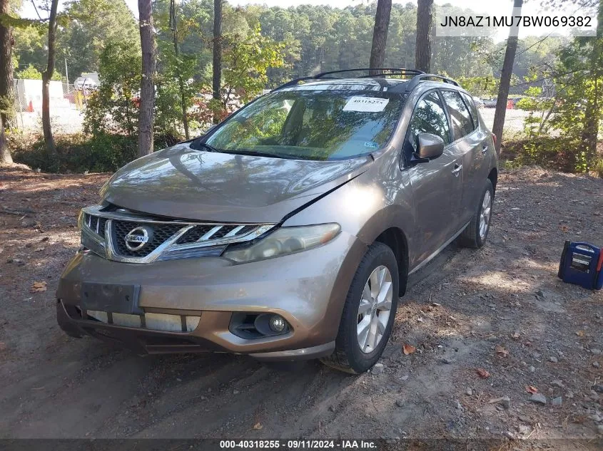 2011 Nissan Murano S/Sl/Le VIN: JN8AZ1MU7BW069382 Lot: 40318255