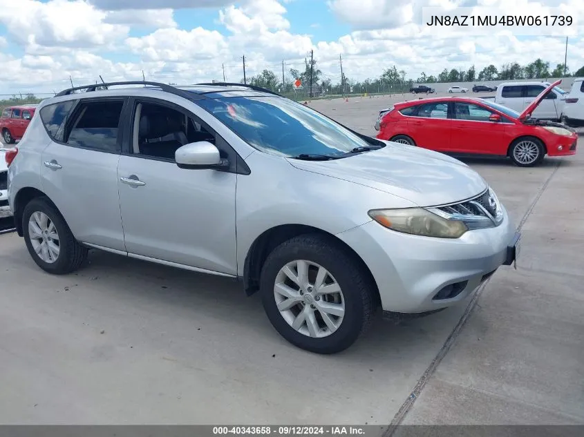 2011 Nissan Murano Le/S/Sl/Sv VIN: JN8AZ1MU4BW061739 Lot: 40343658